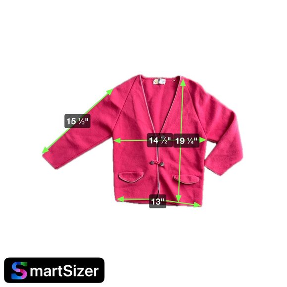 Vintage Banff Cardigan Sweater Girls 8 Made‎ In Italy Pink Varsity Academia - Picture 2 of 7